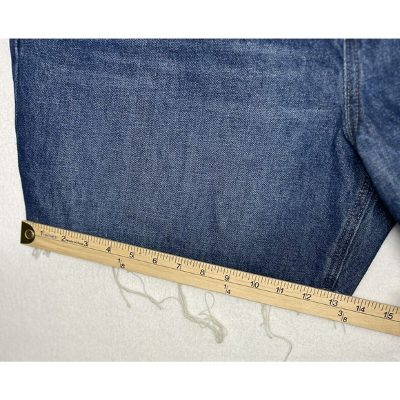 Old Navy High Rise Raw Hem Denim Shorts Medium Wash Blue Plus Size 18 New - Picture 6 of 15